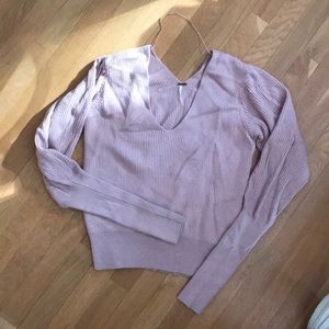 Free people rose colored off-the shoulder jumper
